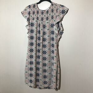 DR2 xs swing dress flutter sleeves ruched collar wedding guest party boho summer